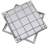 Couvercle de regard galvanisé avec cadre en acier inoxydable - Design élégant et discret pour jardin, terrasse et espaces extérieurs - Solution d'aménagement paysager pour une utilisation durable.