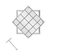 Couvercle de Regard Invisible en Acier Inoxydable 201 avec Cadre, Couvercle Fosse Septique Carré avec Base, Plaque Egout D'eaux Usées Encastré, pour Allées, Cours, Jardins(80x80x5cm)