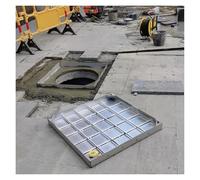 Couvercle de regard invisible personnalisable - Couvercle carré pour fosse septique d'allée, couvercle de puits d'inspection en métal durable pour patio et aménagement paysager, montage enca