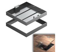 Couvercle de Regard Invisibles, Couvercle Carrés en Acier Inoxydable pour Fosse Septique avec Base, Facile à Nettoyer, Encastré Plaque d'Égout pour Jardin, Cour(30 cm/12 in)