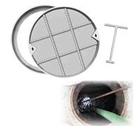 Couvercle de regard Plaque D’égout Pour Fosse Septique Invisible Encastrée, Couvercle De Trou D’entretien Utilitaire Antivol Dissimulé Avec Crochet De Levage Pour L’extérieur(Outer Dia 24 in/609 MM)