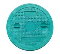 Couvercle de Regard Rond avec Cadre, Couvercle Fosse Septique Plastique avec Base, Plaque d'Égout Antidérapant pour Jardin, Terrasse(Green)