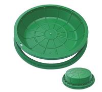 Couvercle de Regard Rond Vert avec Cadre, Couvercle Fosse Septique Encastré, Couvercles de Pots Plantation Invisible Résine Composite pour Jardin et Pelouse(60 cm/24 in)