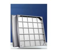 Couvercle de regard sur mesure en acier inoxydable 201 - Couvercle utilitaire carré durable de 27,5 x 27,5 pouces pour drainage de cour et accès au coffre électrique, conception encastrée ro