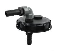 Couvercle de réservoir DN150 IBC avec raccord de tuyau, joint étanche pour collecte d'eau de pluie et stockage de l'eau, couvercle en plastique noir, compatible avec différents styles (25 mm)