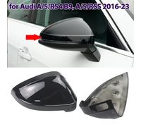 Couvercle de rétroviseur latéral noir en Fiber de carbone, 2 pièces, pour Audi A4 B9 Quattro Sline A5 S5 RS5 Sportback Side Assist 1.Black no assist