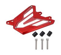 Couvercle de Roue Avant Protection de la Chaîne Moteur élégante pour MT-07 FZ-07 XSR700, Protecteur en Alliage en Aluminium CNC pour Les Amateurs de Motos (Black) (Rouge)
