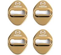 Couvercle de Serrure de Porte de Voiture pour Mazda 2 3 6 DJ BM BP GJ, Cache Serrure de Voiture Anti-Pluie et Anti-Rouille en Acier Inoxydable,Yellow
