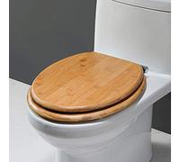 Couvercle de siège de toilette en bois, bambou Moso, abattant de toilette en bois, fixation par le haut, aucun outil nécessaire, charnières