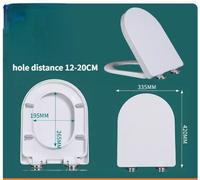 Couvercle De Siège De Toilette Épaissi,Siège De Toilette Avant Ouvert,Remplacement De Panneau De Couverture,Type De Ralentissement Universel,Type U,Type O,Type V,Ménage,1 Pièce - Type C