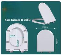 Couvercle De Siège De Toilette Épaissi,Siège De Toilette Avant Ouvert,Remplacement De Panneau De Couverture,Type De Ralentissement Universel,Type U,Type O,Type V,Ménage,1 Pièce - Type D