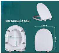 Couvercle De Siège De Toilette Épaissi,Siège De Toilette Avant Ouvert,Remplacement De Panneau De Couverture,Type De Ralentissement Universel,Type U,Type O,Type V,Ménage,1 Pièce - Type A