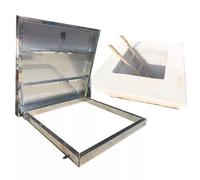 Couvercle de siphon de sol en acier inoxydable 304 résistant aux intempéries - Trappe de toit inclinable pour accès à un trou d'homme Dimensions : 80 x 95 cm à l'extérieur 90,9 x 105,9 cm Solution de