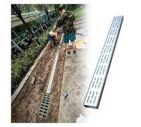 Couvercle de siphon de sol, Système de gouttière drainage tranchée en acier inoxydable 304, for patios, allées, passerelles, tailles multiples(10x5x100cm/4x2x39.4in)