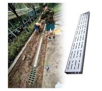 Couvercle de siphon de sol, Système de gouttière drainage tranchée en acier inoxydable 304, for patios, allées, passerelles, tailles multiples(15x8x100cm/5.9x3.2x39.4in)