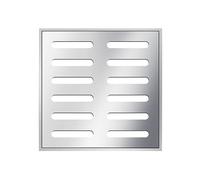 Couvercle de siphon de sol ultra-résistant, Grille d'égout carrée, couvercle de drainage extérieur for puits d'eau pluie avec cadre 304SS argent multi-taille 2mm(100x100x20mm)