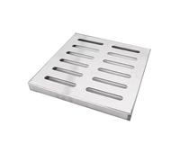 Couvercle de siphon en acier inoxydable, Grille de drainage carrée en acier inoxydable 304 avec tailles multiples épaisses du cadre 3mm for l'extérieur(400x400x30mm)