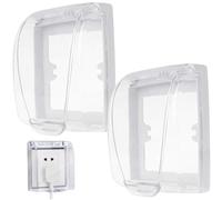 Couvercle de sortie 2 pièces, boîtier de couvercle sonnette étanche en plastique transparent TNC pour interrupteur mural, prise panneau d'éclairage mural, boîte sortie extérieure rabattabl