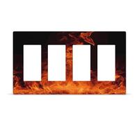 Couvercle de sortie de feu dansant - Plaque murale décorative exquise et durable en polycarbonate thermoplastique de qualité supérieure - 4 interrupteurs à vis cachées