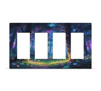 Couvercle de sortie de forêt fluorescente, plaque murale à 4 interrupteurs cachés, plaque frontale en thermoplastique pour décoration de prise de courant de lumière, taille 21 x 12 cm pour maison