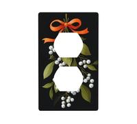 Couvercle de sortie de gui avec baies blanches et ruban orange pour interrupteur décoratif 1 gang pour cuisine, salle de bain, taille 7 x 11,4 cm