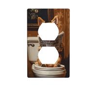 Couvercle de sortie de siège de toilette Chihuahua - Plaque murale décorative pour cuisine, salle de bain - Dimensions : 7 x 11,4 cm