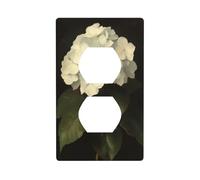 Couvercle de sortie d'hortensias bleu pâle pour interrupteur décoratif 1 gang plaque murale pour cuisine, salle de bain, taille 7 x 11,4 cm