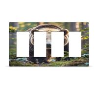 Couvercle de sortie d'ours caché pour interrupteur de lumière en polycarbonate thermoplastique 4 interrupteurs Plaque murale décorative tendance pour maison de taille 21,1 x 11,9 cm