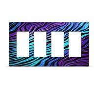 Couvercle de sortie pour interrupteur à vis cachées en polycarbonate thermoplastique à 4 interrupteurs - Motif camouflage - Violet et vert - Pour maison - 21,1 x 11,9 cm