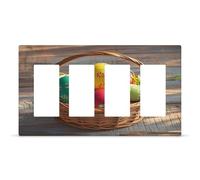 Couvercle de sortie pour panier et œufs de Pâques cachés - Couvercle d'interrupteur en polycarbonate thermoplastique - Plaque murale décorative tendance pour maison de taille 21,1 x 11,9 cm