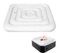 Couvercle de Spa Gonflable Rond/carré Couverture Spa, Habillage Spa Gonflable avec poignée, avec Valve de Gonflage et de Dégonflage Rapide et Facile, Couvercle isolé pour Spa (Square 130*130cm,White)