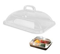 Couvercle de Splatter de micro-ondes, couvercle de micro-ondes en acrylique Food Keeper plaque de plat de forme Rectangle avec poignée garde claire pour plats de nourriture de cuisine bols