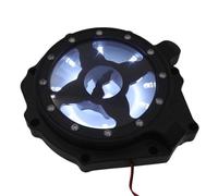 Couvercle De Stator Convient pour CBR1000RR 2004-2007 Convient pour CB1000R/RA 2018-2019/2021-2024 Couvercle d'alternateur transparent gauche Moto Couvercle De Moteur(MT050A-BK-LED-White)