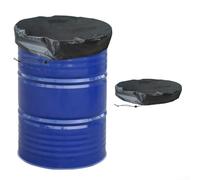 Couvercle de tambour de 180 litres avec cordon réglable, housse de pluie en tissu Oxford 420D et dessus de poubelle, protection coupe-vent pour poubelle d'extérieur pour rangement de jardin, bouchon