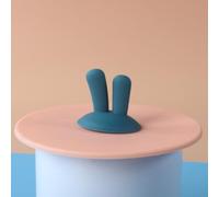 Couvercle de tasse en silicone étanche avec joint d'aspiration pour café, thé et soupe (oreilles de lapin vertes)