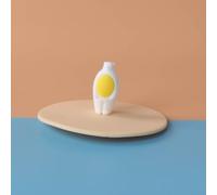 Couvercle de tasse en silicone étanche avec joint d'aspiration pour café, thé et soupe (ours jaune)