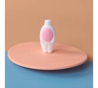 Couvercle de tasse en silicone étanche avec joint d'aspiration pour café, thé et soupe (ours rose)