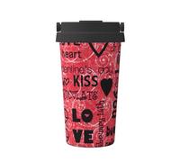 Couvercle de tasse ouvert à un bouton pour la Saint-Valentin, protection de l'environnement et de la santé, en acier inoxydable, portable pour conserver la chaleur et le froid, utilisé pour voyager