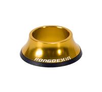 Couvercle de tige de fourche de vélo de 28 à 6 mm pour vélos de route, convient aux casques supérieurs dissimulés de 44 mm avec matériau en alliage d'aluminium et manchon anti-poussière (doré)