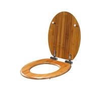 Couvercle De Toilette En Bois Imprimé - Siège Ovale Avec Fixations En Acier | Fermeture Lente, Nettoyage Facile, Couverture Confortable Pour Remplacement Dans Les Appartements, Bureaux Ou Salles De