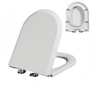 Couvercle de toilette, Siège de toilette en forme D à l'urée, silencieux, fermeture lente, avec charnière réglable, démontage rapide, ne se desserre jamais, installation facile, nettoyage(02D)