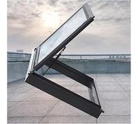 Couvercle de trappe d'accès au toit, lucarne en alliage d'aluminium | Cabanon, sous-sol, véranda, loft, grande fenêtre ouvrante avec serrure à poignée intérieure(LXW-60x75cm/23.6x29.5in)