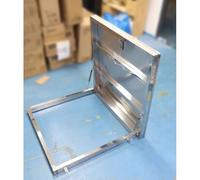 Couvercle de trappe de toit rectangulaire pour combles - 86 cm à 51 cm - Couvercle de trou d'homme en acier inoxydable 304 argenté avec loquet, panneau de remplacement pour trappe d'évacuati