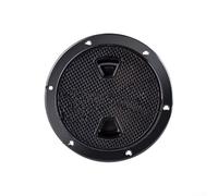 Couvercle de trappe d'inspection rond en ABS avec joint en caoutchouc épais, trou de main antidérapant pour yacht, bateau, design facile à installer, 10,2 cm (10,2 cm, noir)