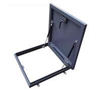 Couvercle de trappe en métal avec support hydraulique galvanisé gris imperméable pour accès au sous-sol, plusieurs tailles (80 x 80 cm) et résistant aux intempéries