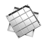 Couvercle de trappe invisible en acier carré étanche portable pour terrasse, jardin, aire de jeux, parkings (600 x 600 mm)