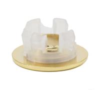 Couvercle de trop-plein de rechange pour lavabo de salle de bain en laiton avec développement entièrement métallique et finition brossée s'adapte aux trous d'inondation ronds (doré)