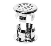 Couvercle de trop-Plein pour lavabo, 2 pcs, Design 4 en Chrome Brillant, pour Trou de lavabo avec Ø 22-25 mm intérieur, Capuchon de vidage de lavabo en céramique Salle de Bain, Cache de trop-Plein