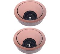 Couvercle de trou de bureau, passe-câble, 2 pièces, base en alliage de zinc, passe-fil for ordinateur, port de sortie de câble de table, support de ligne 50/53/60/80 mm (blanc, 53 mm)(Red Bronze,60mm)