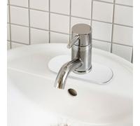 Couvercle de trou de robinet en acier inoxydable 304 pour lavabo de salle de bain - 160 x 63 mm - Couvercle de robinet argenté compatible avec un diamètre de tube inférieur à 33 mm